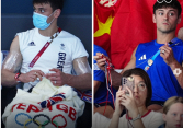 “Chiến thần đan len” trở lại Olympic: Nam thần nhảy cầu lại gây sốt vì khoảnh khắc tịnh tâm đan lát giữa biển người ồn ào