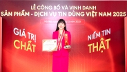 Yến đảo thiên nhiên Khánh Hòa vào Top 10 Thương hiệu Sản phẩm – Dịch vụ Tin dùng Việt Nam 2025
