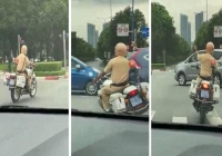 CSGT lái mô tô đặc chủng, 'mở đường' đưa thai phụ đến bệnh viện
