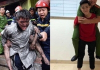 Chàng trai cõng cảm ơn chiến sĩ PCCC cứu mình khỏi đám cháy