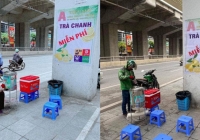 [Việc tử tế] Quầy trà chanh miễn phí giữa trời nắng nóng cho người lao động nghèo