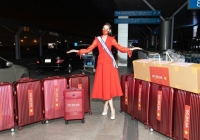 Hoa hậu Đỗ Thị Hà mang 10 kiện hành lý nặng 200kg lên đường thi Miss World