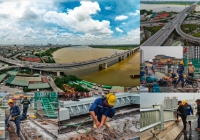 Cầu Vĩnh Tuy gấp rút hoàn thiện các hạng mục còn lại, chuẩn bị thông xe trước 2/9