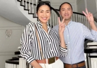 Vợ chồng Tăng Thanh Hà - Louis Nguyễn diện đồ đồng điệu, gây thích thú vì biểu cảm đáng yêu 