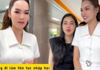 Hoa hậu Lê Hoàng Phương được bà Phạm Kim Dung 'dắt' đi đăng ký nhập học Thạc sĩ HUTECH