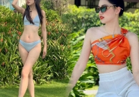 Nàng Á hậu bỏ showbiz làm dâu hào môn: Được chồng đại gia hơn 16 tuổi cưng như 'trứng mỏng', mẹ 2 con sở hữu body cực cháy 