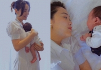 Minh Hằng công khai cận cảnh khuôn mặt của quý tử đầu lòng, mới 1 tháng đã rất cứng cáp 
