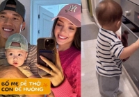Coi trai Bùi Tiến Dũng hơn 10 tháng tuổi đã 'vào bếp', làm gì mà Dianka mừng rỡ khoe lên mạng?