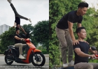 Nhãn hàng đã xoá clip sau khi công an vào cuộc xác minh vụ Quốc Cơ - Quốc Nghiệp chồng đầu đi xe máy 