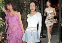 Diệu Nhi (Chị đẹp đạp gió rẽ sóng) đổi sang phong cách nữ tính với loạt set váy xinh tươi