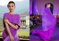 Siêu mẫu Thanh Hằng 'trốn chồng', ra Yên Tử diễn thời trang