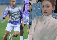 Vợ trung vệ U23 Việt Nam xinh như búp bê trên khán đài sân Mỹ Đình