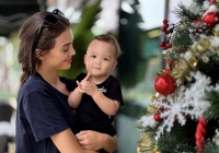 Bùi Tiến Dũng khoe con trai chập chững biết đi nhưng lại than thở một điều vì thương vợ mẫu tây