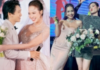 Đám cưới Tronie - Kiều Ngân tại TP.HCM: Cô dâu đeo trang sức 500 triệu đồng, Khánh Vân bắt được hoa 'độc lạ' 