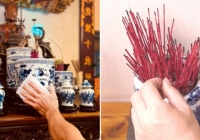 Tỉa chân nhang trước hay sau khi cúng ông Công ông Táo?