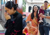 Ái nữ nhà cựu Chủ tịch CLB Sài Gòn lộ bụng bầu vượt mặt đón tết, em gái diện áo dài thướt tha du xuân cùng Duy Mạnh