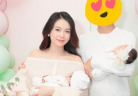 Sam tổ chức đầy tháng cho cặp song sinh, nhắn nhủ 1 câu ngọt ngào đến ông xã giấu mặt 
