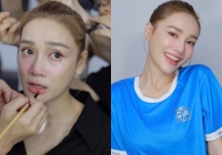 Nhã Phương gây bàn tán vì trang điểm đậm, làm tóc công phu chỉ để chạy bộ