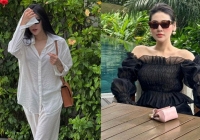 Chuyên diện đồ màu trung tính nhưng Dương Tú Anh vẫn có style đi du lịch nổi bật, sang xịn mịn