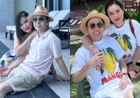 Vũ Luân - Phương Lê mặc đồ đôi, đang hưởng tuần trăng mật sau lễ đính hôn hoành tráng?