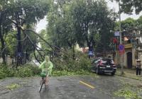Người dân Hà Nội bàng hoàng trước khung cảnh buổi sáng của Thủ đô sau đêm bão Yagi quần thảo