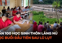 Gần 100 học sinh thôn Làng Nủ học buổi đầu tiên sau thảm họa lũ lụt