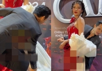 Nữ diễn viên đưa chồng đi thảm đỏ, chỉ 1 chi tiết ông xã cúi người cưng chiều cũng hút triệu view