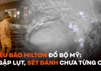 Siêu bão 'quái vật' Milton đổ bộ Mỹ: Nước dâng cao, máy biến áp nổ sáng bầu trời