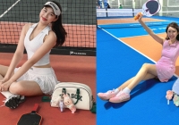  Hoa hậu Đỗ Thị Hà và diễn viên Thúy Ngân lên đồ đi chơi pickleball, diện váy ngắn khoe trọn đường cong quyến rũ