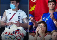 “Chiến thần đan len” trở lại Olympic: Nam thần nhảy cầu lại gây sốt vì khoảnh khắc tịnh tâm đan lát giữa biển người ồn ào
