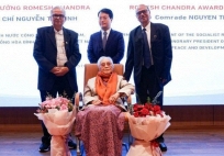 Bà Nguyễn Thị Bình được trao Giải thưởng Hòa bình Romesh Chandra