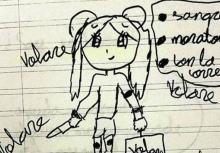 Cô bé 11 tuổi vẽ tranh trong vở bài tập, vừa nhìn thấy giáo viên đã lập tức báo cảnh sát