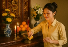 'Ngó lên nuộc lạt mái nhà nhớ ông bà bấy nhiêu': Câu ca dao cũ gợi ý gì cho việc giữ nếp nhà và decor bàn thờ hiện đại?