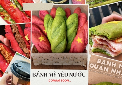 Độc lạ bánh mì “Cờ đỏ sao vàng” gây sốt giữa lòng Hà Nội