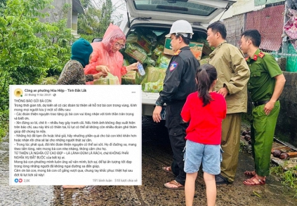 Thông báo của Công an Đắk Lắk gửi tới người dân khi nhận quà hỗ trợ mưa lũ gây 'bão' mạng