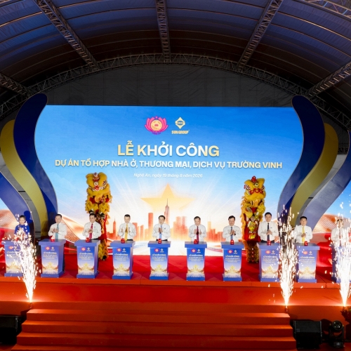 Khởi công tổ hợp nhà ở, thương mại dịch vụ gần 9.000 tỷ đồng do Sun Group đầu tư tại trung tâm Nghệ An