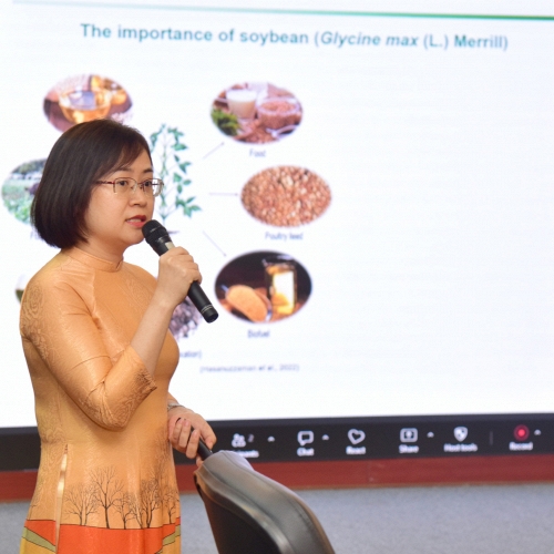 NCS Bùi Phương Thảo tìm cách tăng sức chống bệnh cho đậu tương