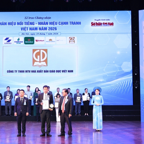 Nhà xuất bản Giáo dục Việt Nam đạt chứng nhận ‘Top 20 Nhãn hiệu nổi tiếng Việt Nam năm 2026’