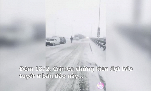 Cây cầu dài nhất châu Âu lần đầu tiên phải đóng cửa vì bão tuyết