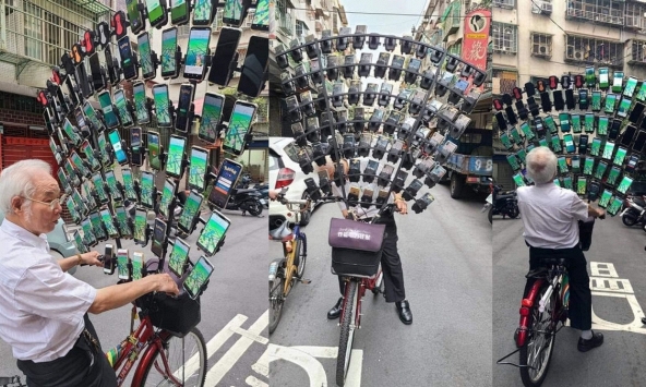 Cụ ông Đài Loan chơi Pokemon Go với 64 smartphone