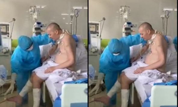 Phi công người Anh phục hồi kỳ diệu, ngồi dậy đung đưa chân