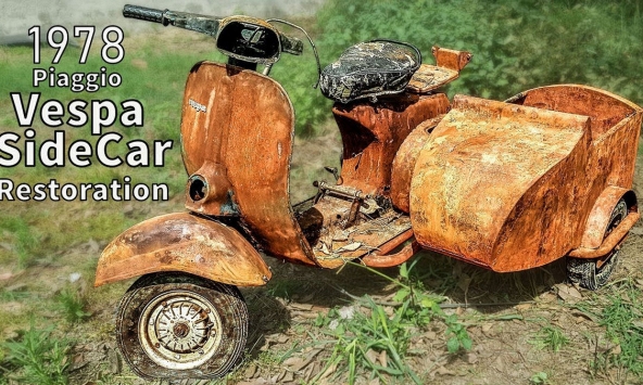 Phục chế Vespa Piaggio Sidecar 1978