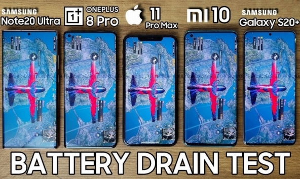 So sánh pin giữa Galaxy Note 20 Ultra, S20 Plus, iPhone 11 Pro Max, Oneplus 8 Pro và Xiaomi Mi 10