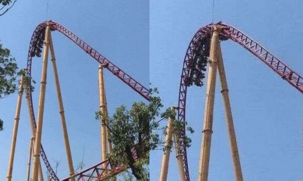 Tàu lượn siêu tốc gặp sự cố khiến 20 người mắc kẹt trên cao