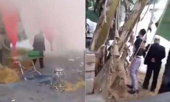 Xôn xao clip người yêu cũ của cô dâu uất ức đốt rạp cưới