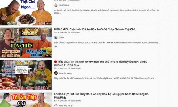 Sự thật hàng loạt clip Youtube về 'thầy chùa ăn thịt chó'