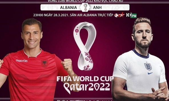 Lịch thi đấu bóng đá hôm nay 28/3: Albania - Anh