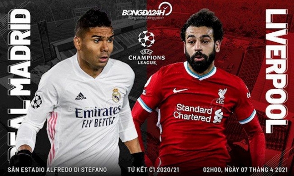 Lịch thi đấu bóng đá hôm nay 6/4: Real Madrid - Liverpool