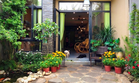 Gạch bông xưa sử dụng tinh tế trong ngôi nhà đẹp tại Thủ Đức