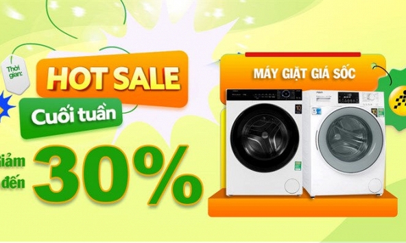 5 mẫu máy giặt giảm đến 30% dịp cuối tuần